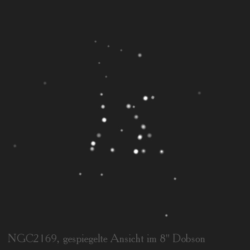 NGC 2169 gespiegelter Anblick