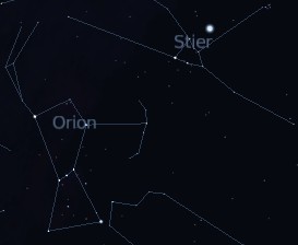 Sternbilder Orion und Stier